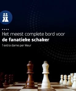 Fortecom Premium Schaakbord Met Co Rdinaten - 2 Extra Dames - 100% Houten Schaakset - 38 Cm - Magnetisch - Inclusief Schaakstukken - Chess Set Schaakborden Schaken Schaak Schaakspellen -klassieke-spellen Winkel 550x550 45