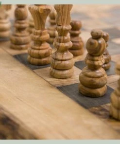 Schaakset Olijfolie & Honing Met Laden - Schaakspel - Schaakstukken - Schaakbord - Schaken - Bordspel - Handgemaakt - Hout - Zwart - Volwassenen & Kinderen - 35 X 35 X 8,5 Cm -klassieke-spellen Winkel 550x550 97