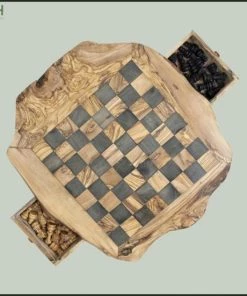 Schaakset Olijfolie & Honing Met Laden - Schaakspel - Schaakstukken - Schaakbord - Schaken - Bordspel - Handgemaakt - Hout - Zwart - Volwassenen & Kinderen - 35 X 35 X 8,5 Cm -klassieke-spellen Winkel 550x551 1