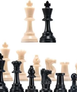 Merkloos Schaakstukken | Speelstukken | Plastic Schaakstukken | Schaken | Plastic | 96 Mm -klassieke-spellen Winkel 550x551 6