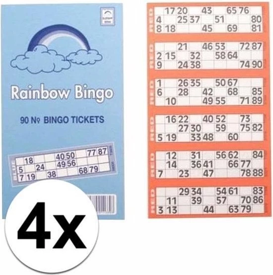 Merkloos 4x Bingokaarten 1-90 5 Merkloos 4x Bingokaarten 1-90 - Afbeelding 3