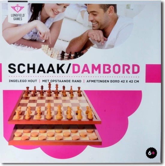 Longfield Schaak/dambord Ingelegd. Afm. 42 X 42 Cm. Verpakt In Colour Box. Zonder Accessoires 3 Longfield Schaak/dambord Ingelegd. Afm. 42 X 42 Cm. Verpakt In Colour Box. Zonder Accessoires