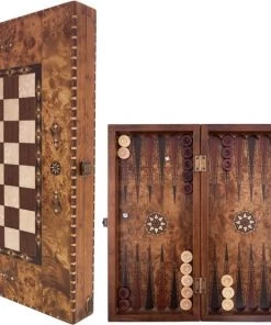 Helena Wood Art Backgammon - Tavla - Handgemaakt - Hout - Luxe Uitgave