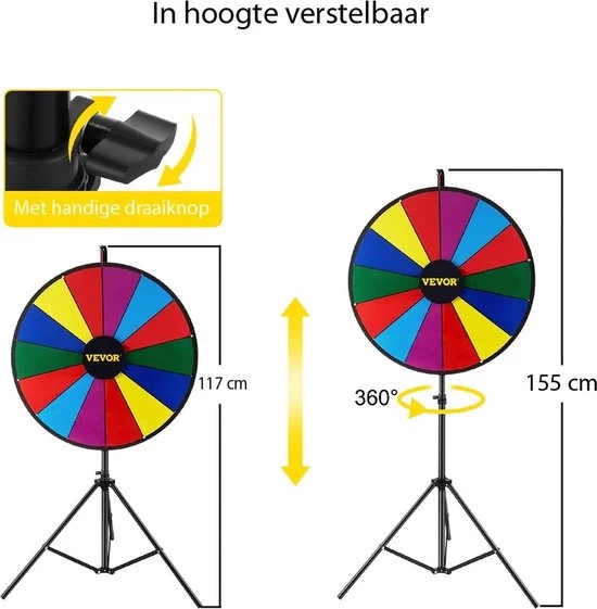 Vevor? Vevor Rad Van Fortuin - Gezelschapsspel - Opvouwbaar - Rad Van Fortuin Draaiwiel - 46 Cm 5 Vevor? Vevor Rad Van Fortuin - Gezelschapsspel - Opvouwbaar - Rad Van Fortuin Draaiwiel - 46 Cm - Afbeelding 3