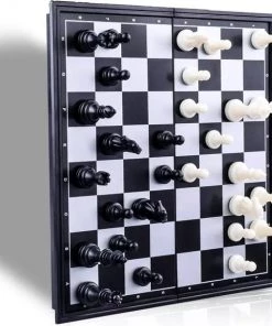 Shagam 3-in-1 Bordspel - 25 Cm - Plastic - Magnetisch - Schaakbord - Dambord - Backgammon - Schaakspel - Schaakset - Schaken - Dammen - Met Schaakstukken - Chess - Hout - Opklapbaar -klassieke-spellen Winkel 550x571 6