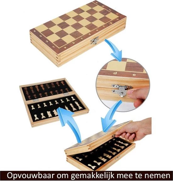 Merkloos Magnetisch Schaakbord Met Schaakstukken - Schaakset - Schaakspel - Co Rdinaten- Opklapbaar - 39 X 39 Cm 11 Merkloos Magnetisch Schaakbord Met Schaakstukken - Schaakset - Schaakspel - Co Rdinaten- Opklapbaar - 39 X 39 Cm - Afbeelding 9