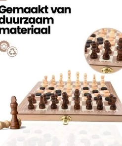 No Peak 3 In 1 Schaakbord - Schaakspel - Dammen - Backgammon - 3 In 1 Schaakset - Inclusief E-Book -klassieke-spellen Winkel 550x581 4