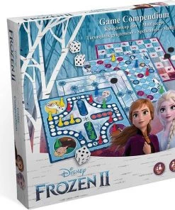 Disney Frozen Frozen II Spellendoos 4-delig: Ladderspel Molenspel - Dammen Ludo (mens-erger-je-niet)