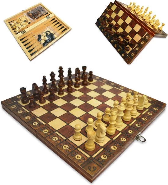 Merkloos Schaakbord | Dambord | Backgammon | 24 X 24 Cm | Schaakspel | Schaakset | Schaken | Dammen | Met Schaakstukken | 3-in-1 Bordspel | Magnetisch | Chess | Hout | Opklapbaar 3 Merkloos Schaakbord | Dambord | Backgammon | 24 X 24 Cm | Schaakspel | Schaakset | Schaken | Dammen | Met Schaakstukken | 3-in-1 Bordspel | Magnetisch | Chess | Hout | Opklapbaar