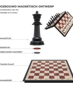 Woodley Magnetisch Schaakbord Met Schaakstukken - Schaakspel - Schaakset - Chess Set - Schaken - Schaak - Hout - Opklapbaar -klassieke-spellen Winkel 550x611 1
