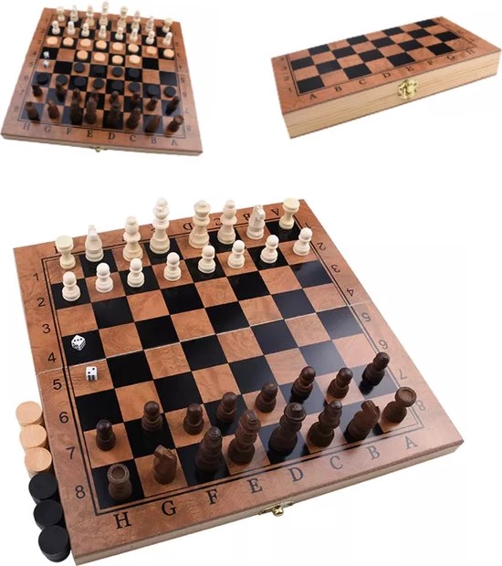 Merkloos Schaakbord | Dambord | Backgammon | 29 X 29 Cm | Schaakspel | Schaakset | Schaken | Dammen | Met Schaakstukken | 3-in-1 Bordspel | Chess | Hout | Opklapbaar 3 Merkloos Schaakbord | Dambord | Backgammon | 29 X 29 Cm | Schaakspel | Schaakset | Schaken | Dammen | Met Schaakstukken | 3-in-1 Bordspel | Chess | Hout | Opklapbaar