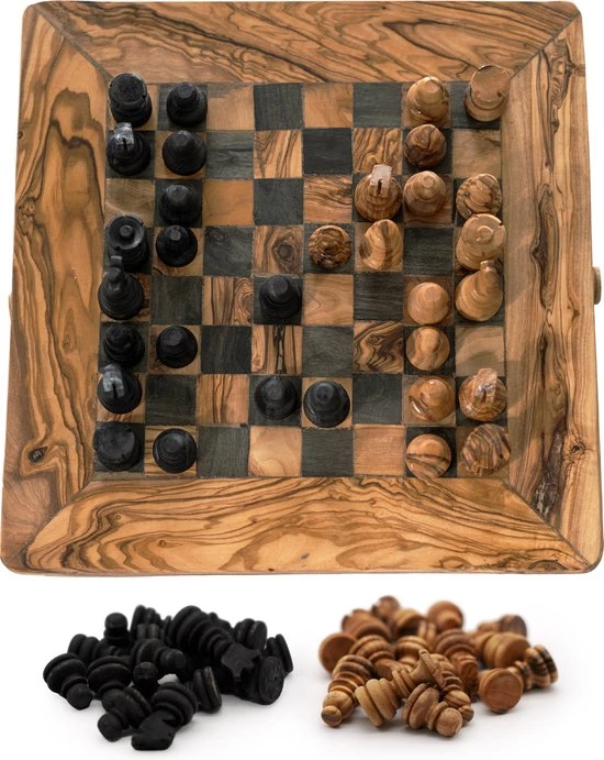 HappyWoods Schaakbord Klein – Schaakspel – Spellen – Spellen Voor Volwassenen – Bordspellen – 100% Natuurlijk Olijfhout 10 HappyWoods Schaakbord Klein – Schaakspel – Spellen – Spellen Voor Volwassenen – Bordspellen – 100% Natuurlijk Olijfhout - Afbeelding 8