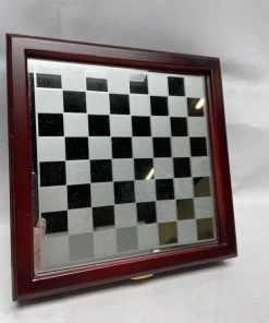 Schaakset Schaakspel In Houten Opbergkist Met 32 Glazen Schaak Stukken En Spiegel Speelbord. -klassieke-spellen Winkel 550x733 20