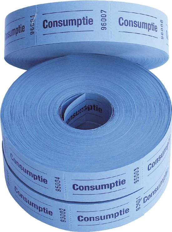 Consumptiebon Combicraft 57x30mm 2-zijdig 2x1000 Stuks Blauw 3 Consumptiebon Combicraft 57x30mm 2-zijdig 2x1000 Stuks Blauw