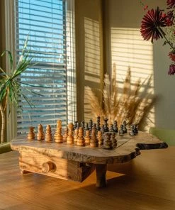 Schaakset Olijfolie & Honing Met Laden - Schaakspel - Schaakstukken - Schaakbord - Schaken - Bordspel - Handgemaakt - Hout - Zwart - Volwassenen & Kinderen - 35 X 35 X 8,5 Cm -klassieke-spellen Winkel 550x823 3