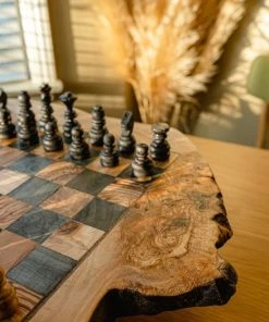 Schaakset Olijfolie & Honing Met Laden - Schaakspel - Schaakstukken - Schaakbord - Schaken - Bordspel - Handgemaakt - Hout - Zwart - Volwassenen & Kinderen - 35 X 35 X 8,5 Cm -klassieke-spellen Winkel 550x823 4