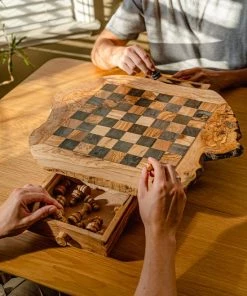 Schaakset Olijfolie & Honing Met Laden - Schaakspel - Schaakstukken - Schaakbord - Schaken - Bordspel - Handgemaakt - Hout - Zwart - Volwassenen & Kinderen - 35 X 35 X 8,5 Cm -klassieke-spellen Winkel 550x823 5