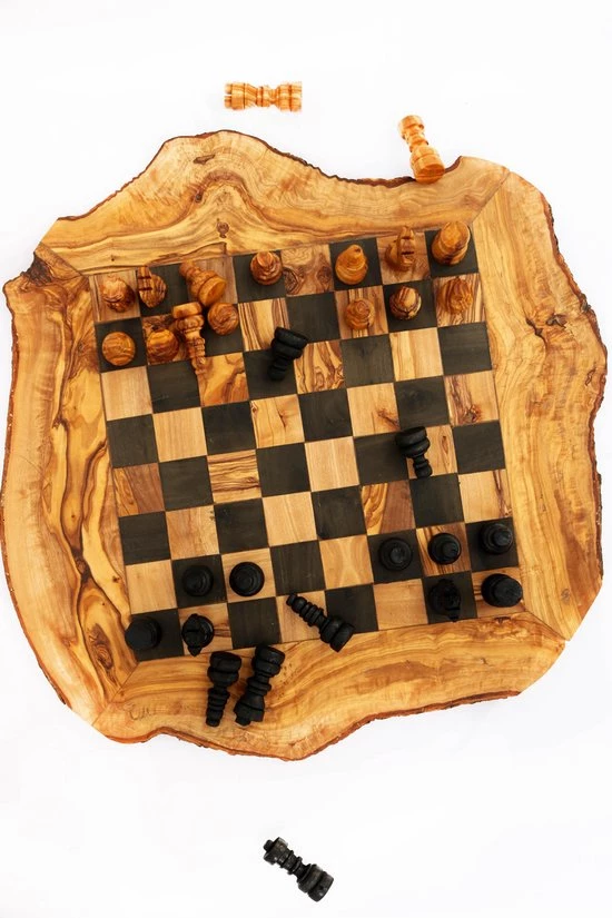 HappyWoods - Handgemaakte Olijfhouten Rustic Schaakspel - 30 Cm - Olijfhouten Schaakbord Met Schaak Stukken - Schaakset - Schaakspellen Schaakspel Hout Volwassenen Schaakborden Kinderen (+ Gratis Beeswax ) 6 HappyWoods - Handgemaakte Olijfhouten Rustic Schaakspel - 30 Cm - Olijfhouten Schaakbord Met Schaak Stukken - Schaakset - Schaakspellen Schaakspel Hout Volwassenen Schaakborden Kinderen (+ Gratis Beeswax ) - Afbeelding 4